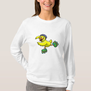 Duck as Skater with Skates & Helmet T-Shirt