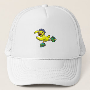 Duck as Skater with Skates & Helmet Trucker Hat