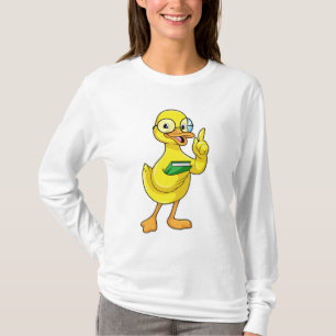Duck as Teacher with Book & Glasses T-Shirt