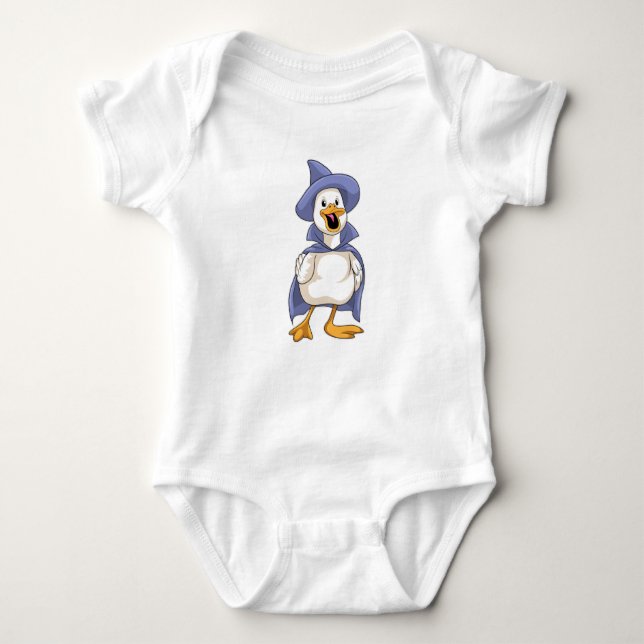 Duck as Witch with Hat Baby Bodysuit (Front)