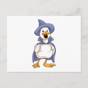 Duck as Witch with Hat Postcard
