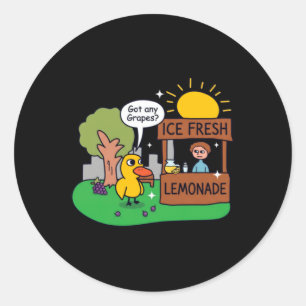 Duck Asks For Grapes Lemonade Stand Classic Round Sticker