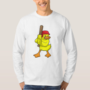 Duck at Baseball with Baseball bat & Cap T-Shirt