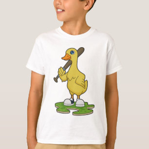 Duck at Baseball with Baseball bat T-Shirt