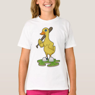 Duck at Baseball with Baseball bat T-Shirt