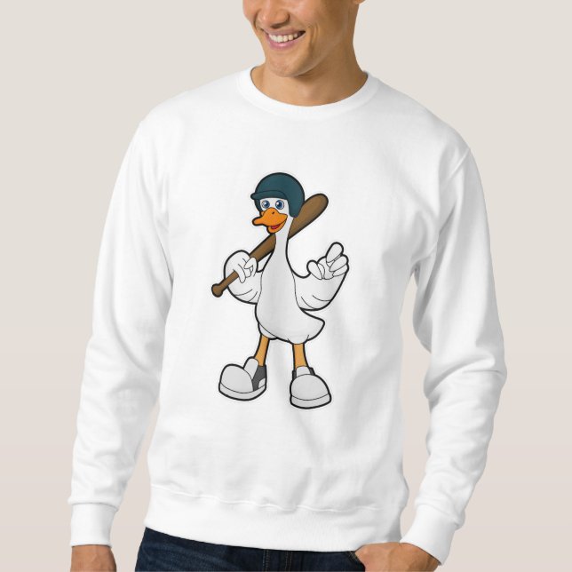 Duck at Baseball with Baseball racket & Helmet Sweatshirt (Front)