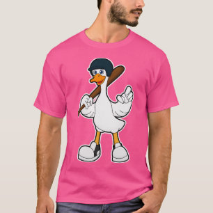 Duck at Baseball with Baseball racket Helmet T-Shirt