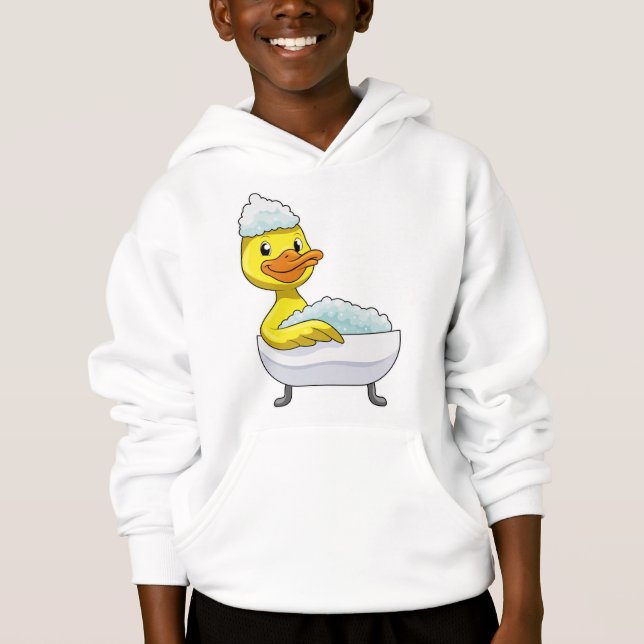 Duck at Bathing with Bathtub & Foam (Front)