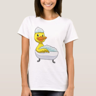 Duck at Bathing with Bathtub & Foam T-Shirt