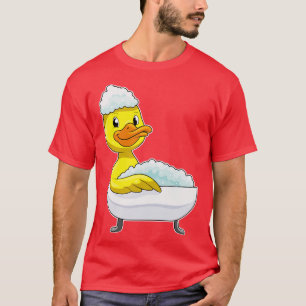 Duck at Bathing with Bathtub Foam T-Shirt