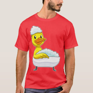 Duck At Bathing With Bathtub Foam T-Shirt