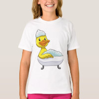 Duck at Bathing with Bathtub & Foam