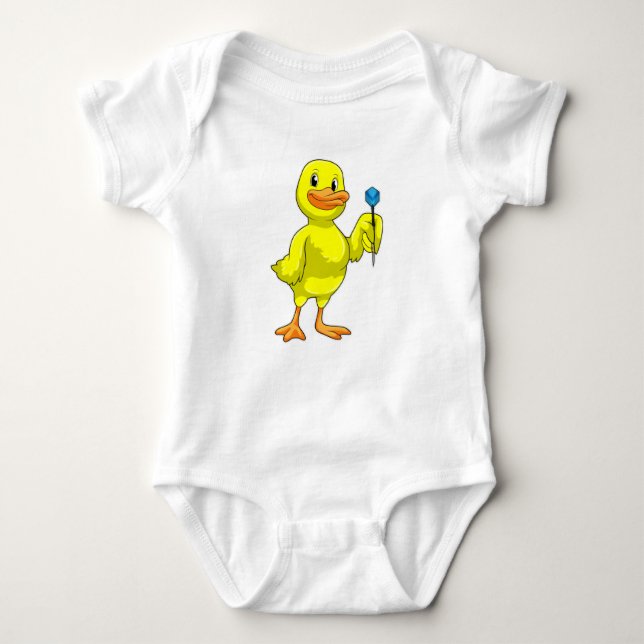 Duck at Darts with Dart Baby Bodysuit (Front)