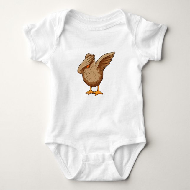 Duck at Hip Hop Dance Dab Baby Bodysuit (Front)