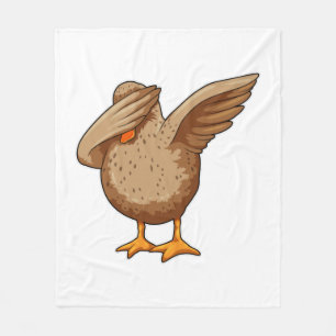Duck at Hip Hop Dance Dab Fleece Blanket