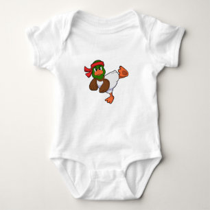 Duck at Martial arts Karate Baby Bodysuit