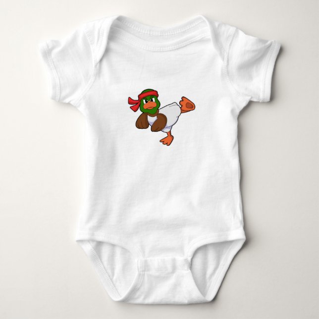 Duck at Martial arts Karate Baby Bodysuit (Front)