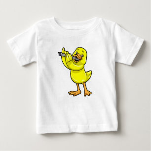 Duck at Music with Flute Baby T-Shirt