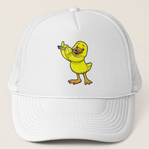 Duck at Music with Flute Trucker Hat