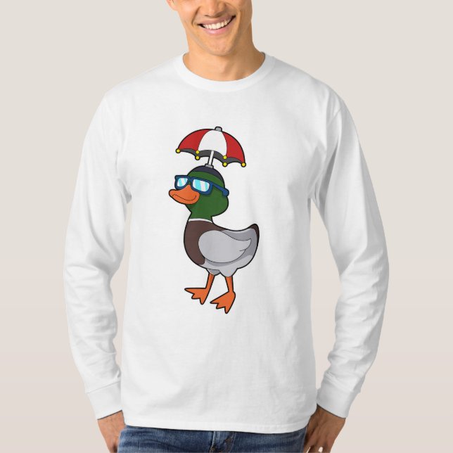 Duck at Raining with Umbrella.PNG T-Shirt (Front)