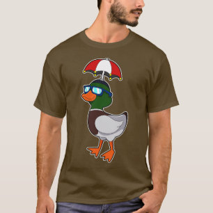 Duck at Raining with Umbrella T-Shirt