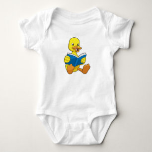 Duck at Reading with Book Baby Bodysuit