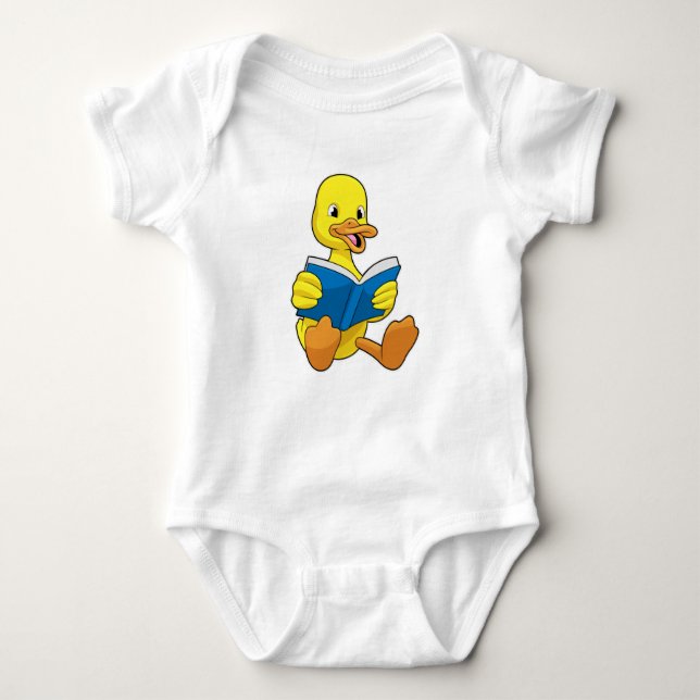 Duck at Reading with Book Baby Bodysuit (Front)