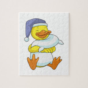 Duck at Sleeping with Nightcap Jigsaw Puzzle