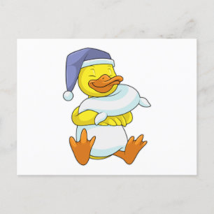 Duck at Sleeping with Nightcap Postcard