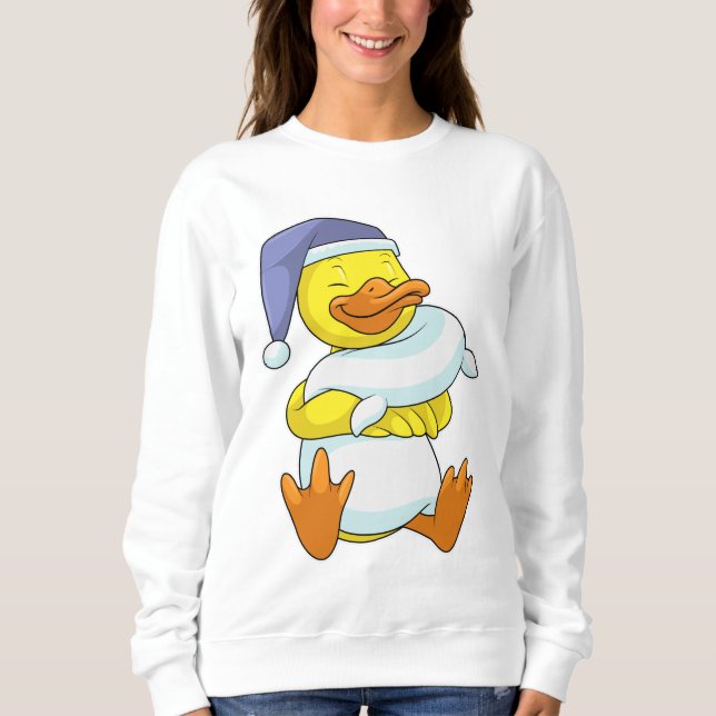 Duck at Sleeping with Nightcap Sweatshirt (Front)