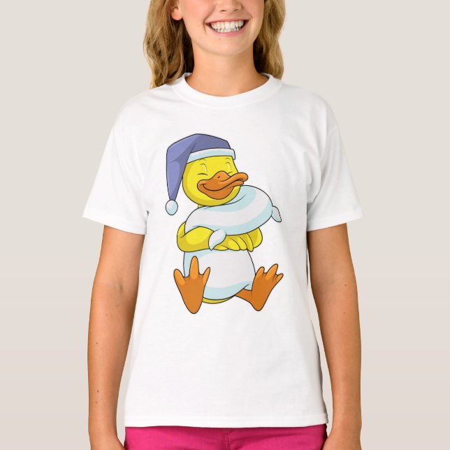 Duck at Sleeping with Nightcap T-Shirt (Front)