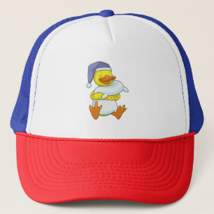 Duck at Sleeping with Nightcap Trucker Hat