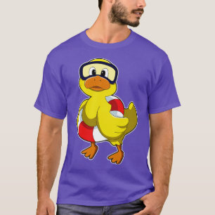 Duck at Swimming with Swim ring Diving goggles T-Shirt