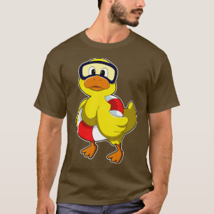 Duck at Swimming with Swim ring Diving goggles T-Shirt