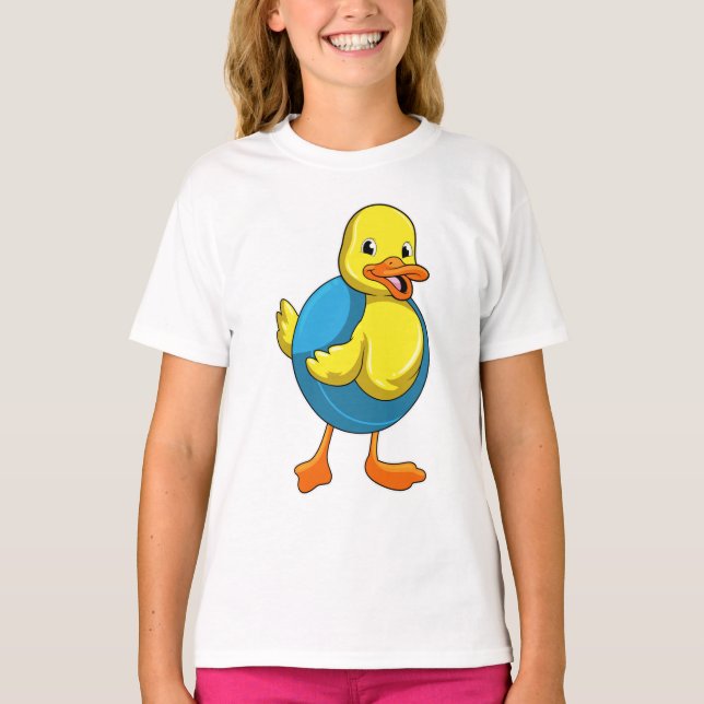 Duck at Swimming with Swim ring T-Shirt (Front)