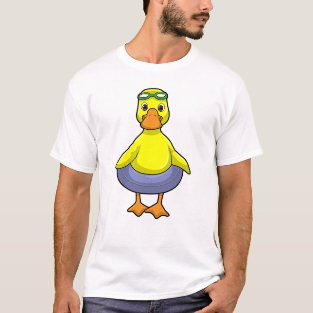 Duck at Swimming with Swim ring T-Shirt (Front)