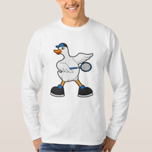 Duck at Tennis with Tennis racket & Cap T-Shirt