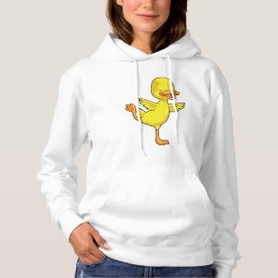 Duck at Yoga Fitness on a Leg Hoodie