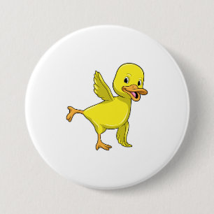 Duck at Yoga Stretching exercise 7.5 Cm Round Badge