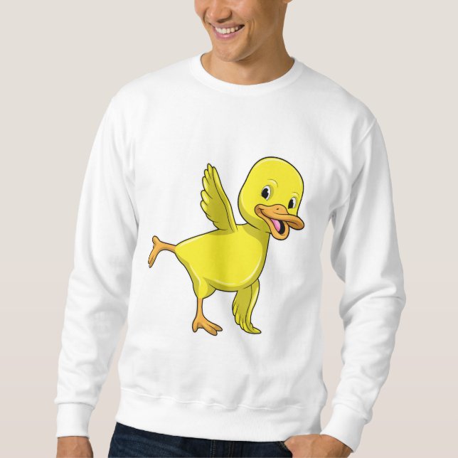 Duck at Yoga Stretching exercise Sweatshirt (Front)