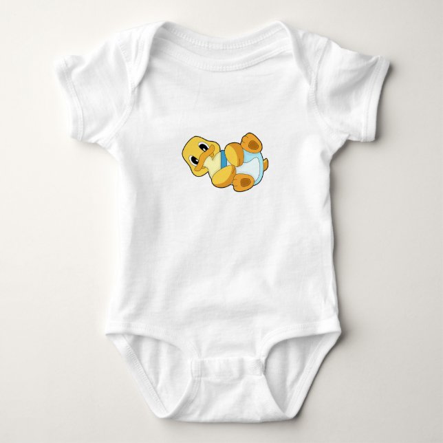Duck Baby bottle Milk Bodysuit (Front)