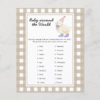 Duck baby shower - baby around the world game