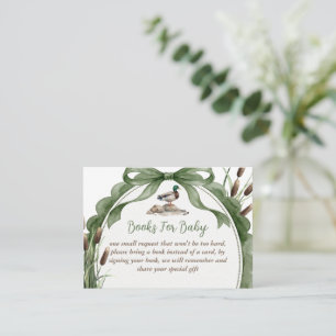 Duck Baby Shower Books For Baby Enclosure Card