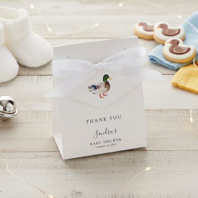 Duck Baby Shower Elegant Thank you Minimal Favour Box (Creator Uploaded)