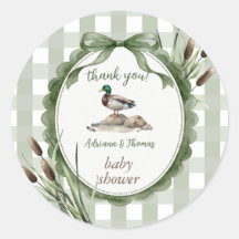 Duck Baby Shower Gingham Thank You