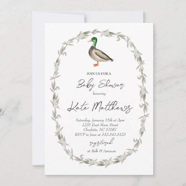 Duck baby Shower invitation (Front)