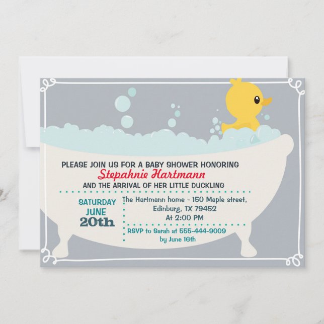 Duck Baby Shower Invitation (Front)