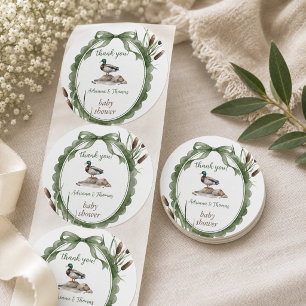 Duck Baby Shower Thank You Classic Round Sticker