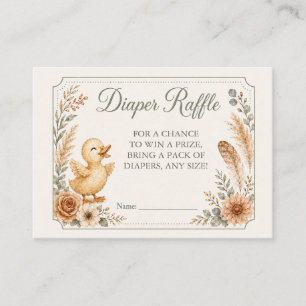 Duck Baby Sprinkle/Shower Diaper Raffle Card 