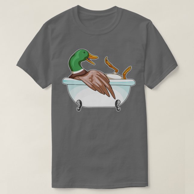 Duck Bathe Bathtub T-Shirt (Design Front)